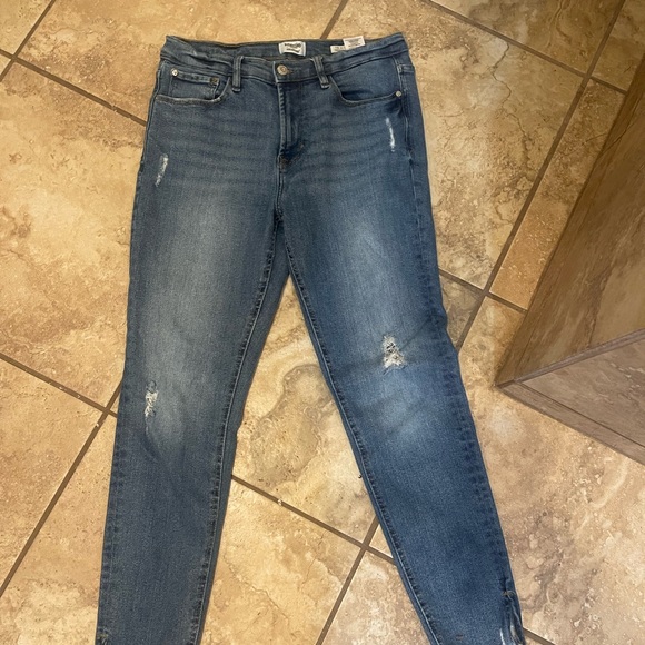 Kensie Women's Distressed Dark Blue Skinny Jeans - Picture 1 of 4